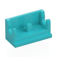 Hinge Brick 1 × 2 Base Mittelazur