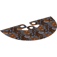 Neckwear Cape, Cloak Half Circle, Iridescent Front, Reddish Brown Design Back Print Medium Blue
