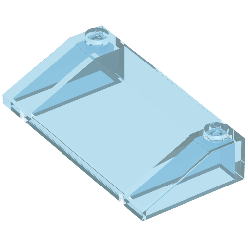 Brick Sloped 33° 3 × 6 Trans-Light Blue