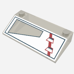 Brick Sloped 33° 3 × 6 with ARC-170 Left Print in Trans-Brown