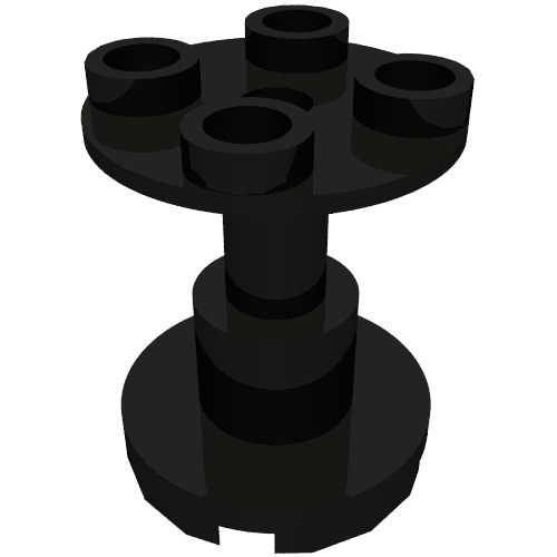 Support Round 2 × 2 × 2 Stand with Blocked Center Hole Black