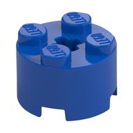 Brick Round 2 × 2 with Axle Hole Blue
