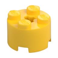 Brick Round 2 × 2 with Axle Hole Yellow