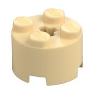 Brick Round 2 × 2 with Axle Hole Tan