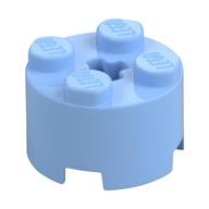Brick Round 2 × 2 with Axle Hole Bright Light Blue