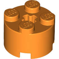 Stein rund 2 × 2 mit Achsloch Orange