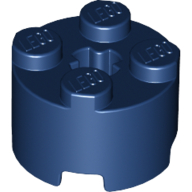 Stein rund 2 × 2 mit Achsloch Dunkelblau