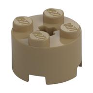 Brick Round 2 × 2 with Axle Hole Dark Tan