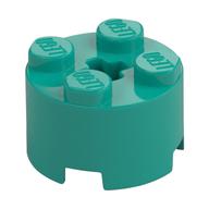 Brick Round 2 × 2 with Axle Hole Dark Turquoise