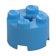 Brick Round 2 × 2 with Axle Hole Dark Azure