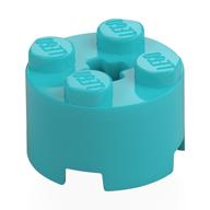 Brick Round 2 × 2 with Axle Hole Medium Azure