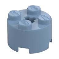 Stein rund 2 × 2 mit Achsloch Sandblau