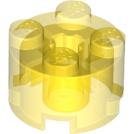 Brick Round 2 × 2 with Axle Hole Trans-Yellow