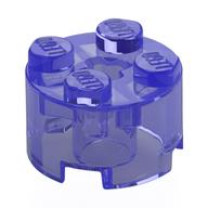 Brick Round 2 × 2 with Axle Hole Trans-Purple
