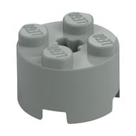 Brick Round 2 × 2 with Axle Hole Light Gray