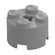 Stein rund 2 × 2 mit Achsloch Hellblaugrau