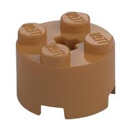 Brick Round 2 × 2 with Axle Hole Medium Nougat