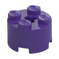 Stein rund 2 × 2 mit Achsloch Dunkellila
