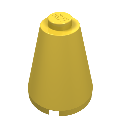 Cone 2 × 2 × 2, Solid Stud Yellow