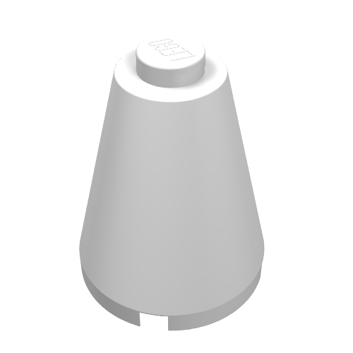 Cone 2 × 2 × 2, Solid Stud White