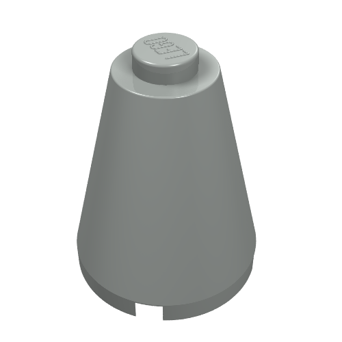 Cone 2 × 2 × 2, Solid Stud Light Gray