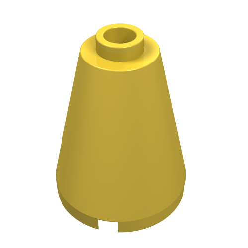 Cone 2 × 2 × 2, Blocked Open Stud Yellow