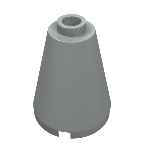 Cone 2 × 2 × 2, Blocked Open Stud Light Gray