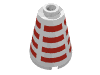 Cone 2 × 2 × 2, Blocked Open Stud and Horizontal Red Stripes Print White