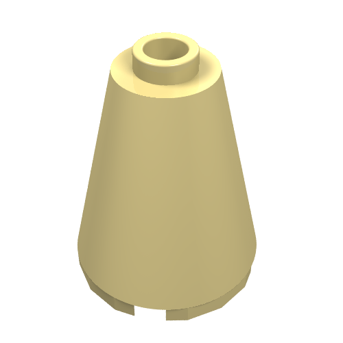 Cone 2 × 2 × 2, Open Stud Light Yellow