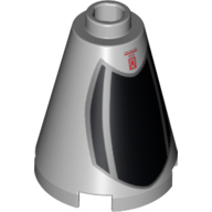 Cone 2 × 2 × 2, Open Stud with B-wing Cockpit Print Light Bluish Gray