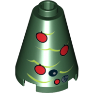 Cone 2 × 2 × 2, Open Stud with Red Ornaments, Tree Boughs and Droid Instruments Print Dark Green