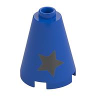 Cone 2 × 2 × 2, Open Stud with Silver Stars print Blue