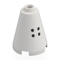 Cone 2 × 2 × 2, Open Stud with Black Dots print Weiß