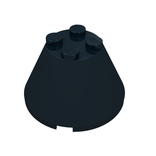 Cone 4 × 4 × 2, No Axle Hole Black