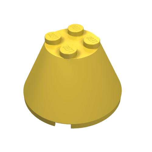 Cone 4 × 4 × 2, No Axle Hole Yellow