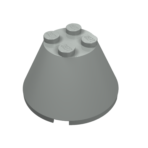 Cone 4 × 4 × 2, No Axle Hole Light Gray