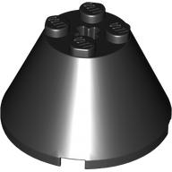Cone 4 × 4 × 2, Axle Hole [Plain] Schwarz