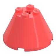 Cone 4 × 4 × 2, Axle Hole [Plain] Coral