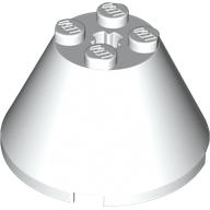 Cone 4 × 4 × 2, Axle Hole [Plain] White