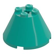Cone 4 × 4 × 2, Axle Hole [Plain] Dunkeltürkis