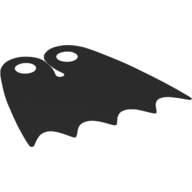 Neckwear Cape, Scalloped 5 Points, Tear-Drop Neck Cut [Spongy Stretchable Fabric] Schwarz