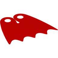 Neckwear Cape, Scalloped 5 Points, Tear-Drop Neck Cut [Spongy Stretchable Fabric] Rot