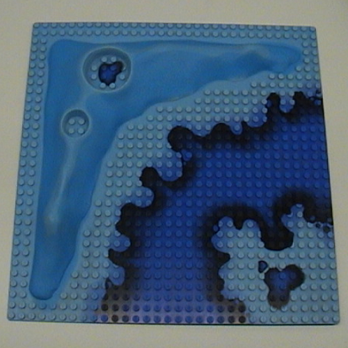 Baseplate Raised 32 × 32 Craters with Crater Studs and Underwater Print Light Blue