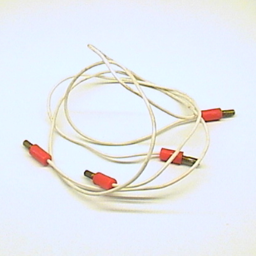 Wire with 4 x Red 1-prong Connectors 4.5V, Split Pins 48L White