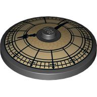 Dish 4 × 4 Inverted [Radar] with Town Hall Clock Face Print Schwarz