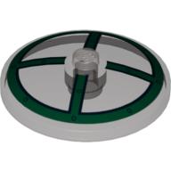 Dish 4 × 4 Inverted [Radar] with Green Cross Print Transparent-Braun