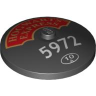 Dish 4 × 4 Inverted [Radar] with Hogwarts Express and '5972' and '10' in Circle Print Black