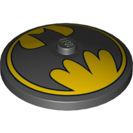 Schüssel 4 × 4 umgekehrt [Radar] mit invertiertem gelbem Batman-Symbol (bedruckt) in Schwarz