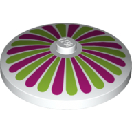 Dish 4 × 4 Inverted [Radar] with Magenta and Lime Stripes Print Weiß