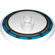 Dish 4 × 4 Inverted [Radar] with Dark Azure Circle and Gyrosphere Markings Trans-Clear